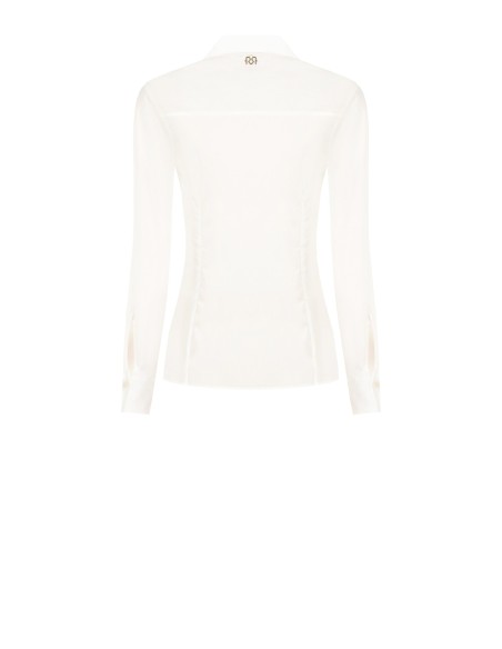 Getailleerde katoenen blouse met verborgen knoopsluiting Rinascimento