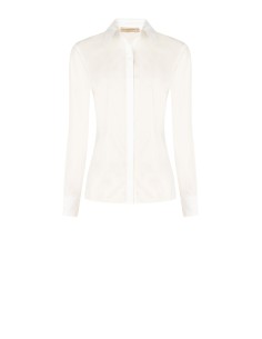 Getailleerde katoenen blouse met verborgen knoopsluiting Rinascimento