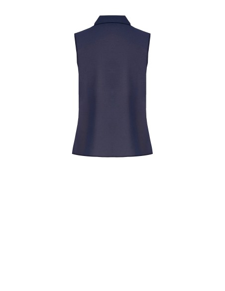 Getailleerde blouse van georgette met strikdas en juweeldetail van Rinascimento