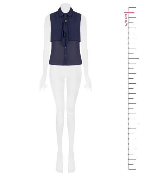 Getailleerde blouse van georgette met strikdas en juweeldetail van Rinascimento