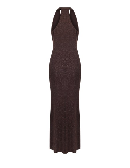 Robe longue évasée en lurex effet pailleté Rinascimento