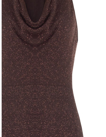 Robe longue évasée en lurex effet pailleté Rinascimento