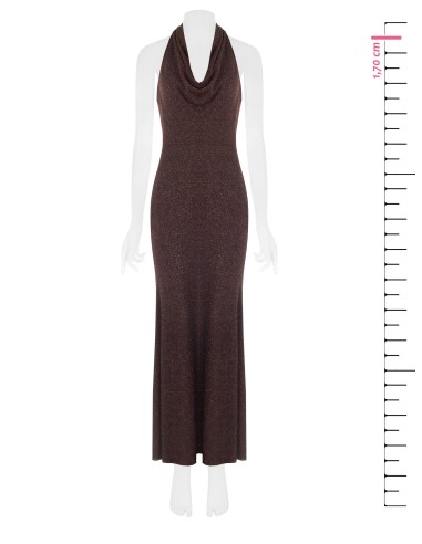 Robe longue évasée en lurex effet pailleté Rinascimento