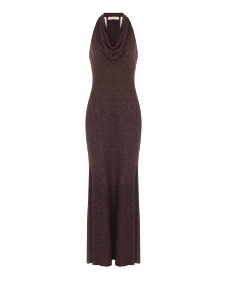 Robe longue évasée en lurex effet pailleté Rinascimento