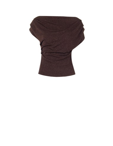 Top en lurex à effet pailleté, froncé sur les côtés, Rinascimento