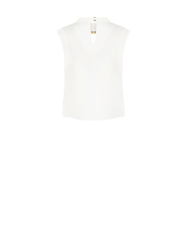 Mouwloze blouse met hoge hals en juweeldetail van Rinascimento
