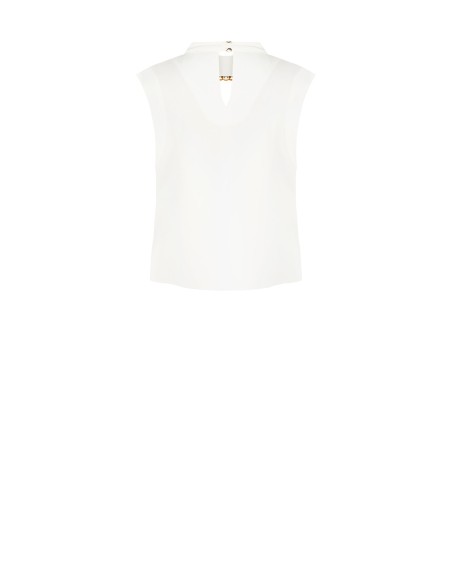 Mouwloze blouse met hoge hals en juweeldetail van Rinascimento