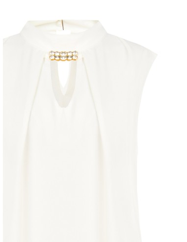 Blouse sans manches à col montant et détail bijou Rinascimento