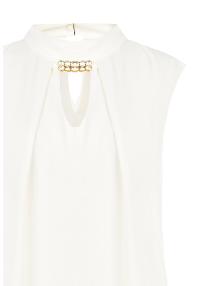 Blouse sans manches à col montant et détail bijou Rinascimento