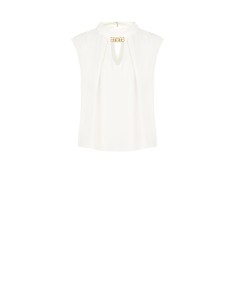 Blouse sans manches à col montant et détail bijou Rinascimento