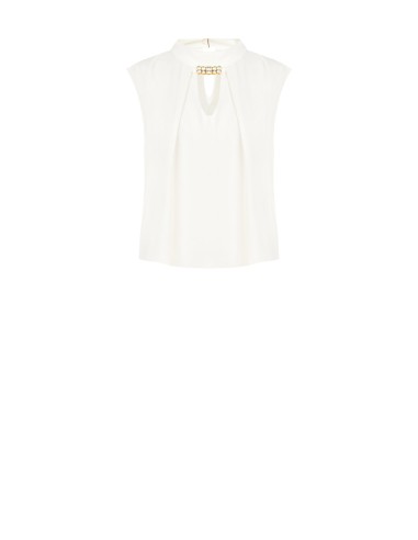 Blouse sans manches à col montant et détail bijou Rinascimento