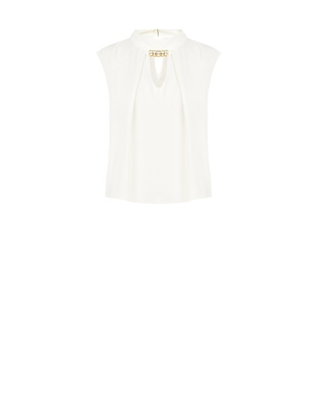 Blouse sans manches à col montant et détail bijou Rinascimento