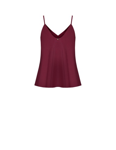 Top fluide en satin à double décolleté en V Rinascimento