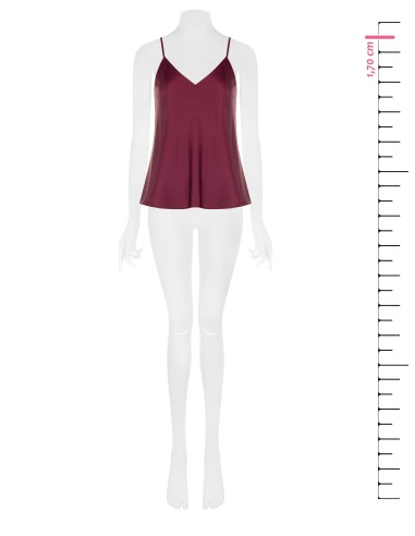 Top fluide en satin à double décolleté en V Rinascimento