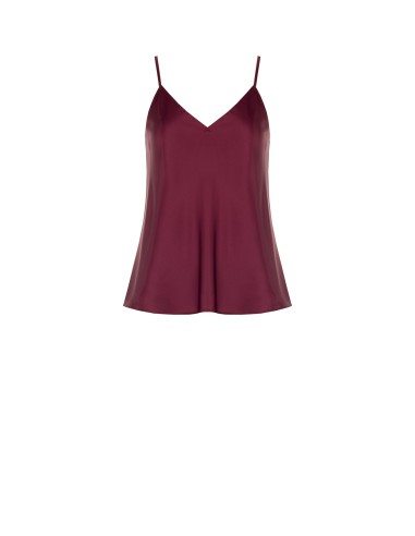 Top fluide en satin à double décolleté en V Rinascimento