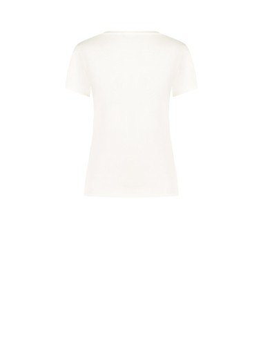 T-shirt regular en coton mélangé à imprimé léopard avec strass Rinascimento