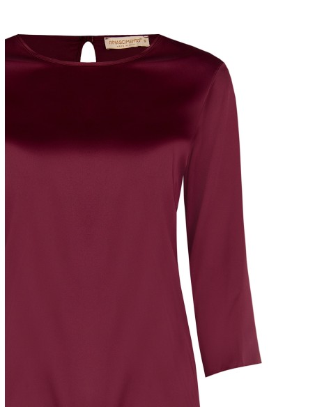 Blouse fluide à manches 3/4 en satin Rinascimento