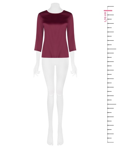 Blouse fluide à manches 3/4 en satin Rinascimento