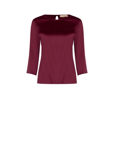 Blouse fluide à manches 3/4 en satin Rinascimento
