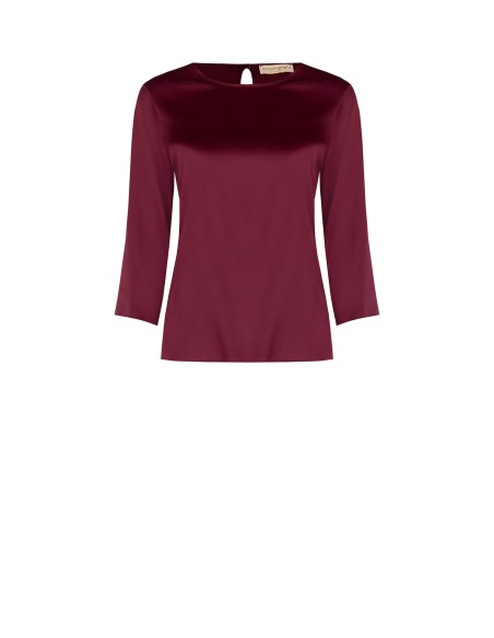 Blouse fluide à manches 3/4 en satin Rinascimento