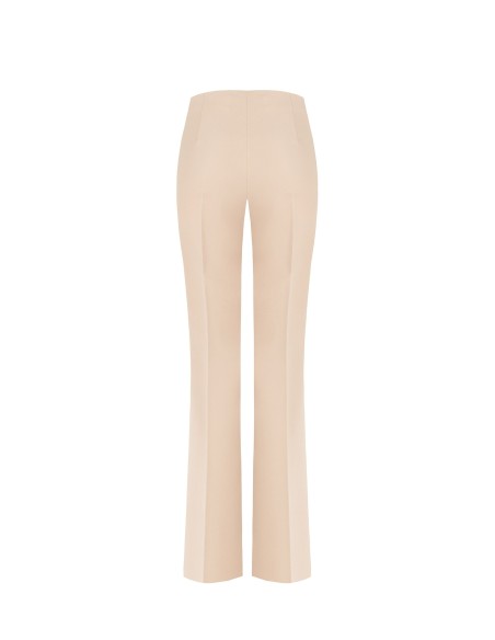 Rinascimento pantalon met wijde pijpen van technische stof en een zijrits