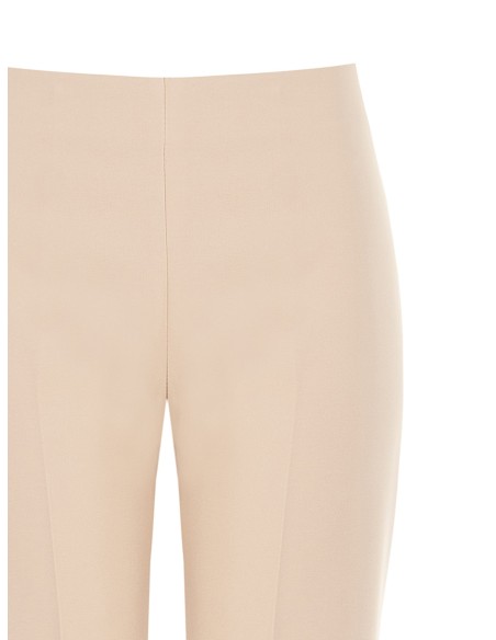 Rinascimento pantalon met wijde pijpen van technische stof en een zijrits