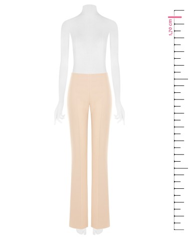Rinascimento pantalon met wijde pijpen van technische stof en een zijrits