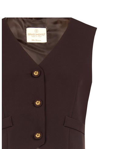 Gilet court en tissu technique avec boutons logo Rinascimento