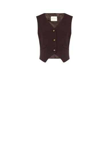 Gilet court en tissu technique avec boutons logo Rinascimento