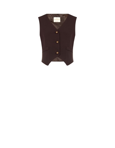 Gilet court en tissu technique avec boutons logo Rinascimento