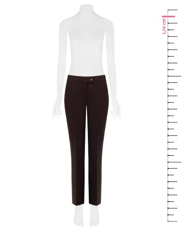 Pantalon cigarette en tissu technique avec bouton siglé Rinascimento