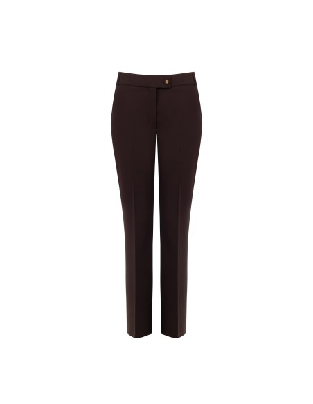 Pantalon cigarette en tissu technique avec bouton siglé Rinascimento