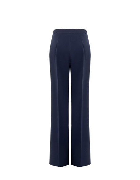 Pantalon palazzo en tissu technique avec bouton et fermeture éclair dissimulés Rinascimento