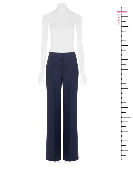 Pantalon palazzo en tissu technique avec bouton et fermeture éclair dissimulés Rinascimento