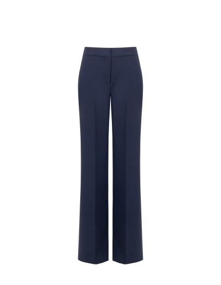 Pantalon palazzo en tissu technique avec bouton et fermeture éclair dissimulés Rinascimento