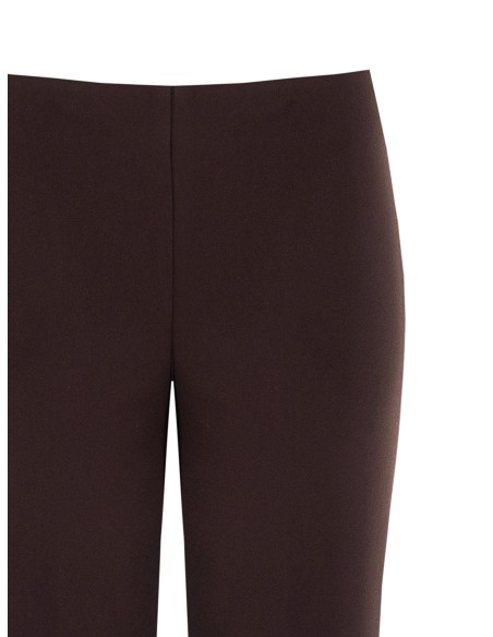 Pantalon droit en crêpe scuba à taille élastiquée Rinascimento