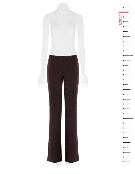 Pantalon droit en crêpe scuba à taille élastiquée Rinascimento