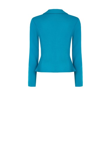 Veste blazer courte cintrée à double boutonnage en crêpe scuba avec boutons coordonnés Rinascimento