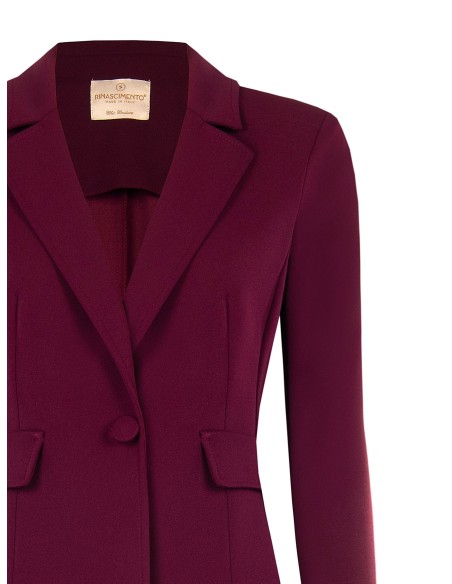 Veste blazer cintrée en crêpe scuba avec bouton assorti Rinascimento