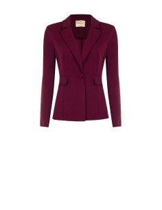 Veste blazer cintrée en crêpe scuba avec bouton assorti Rinascimento