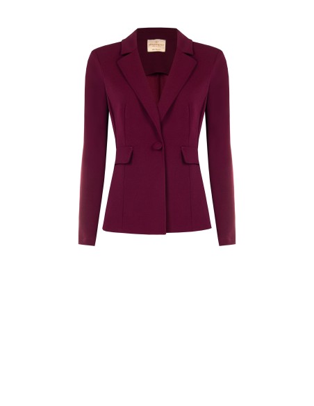 Veste blazer cintrée en crêpe scuba avec bouton assorti Rinascimento