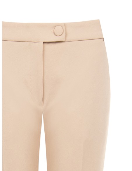 Pantalon cigarette en scuba crêpe avec bouton assorti Rinascimento