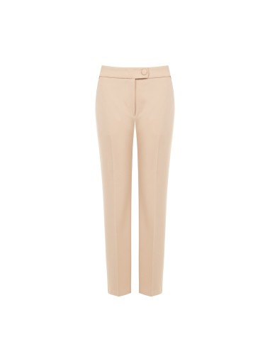 Pantalon cigarette en scuba crêpe avec bouton assorti Rinascimento