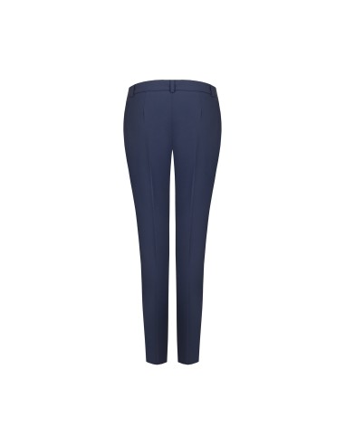 Pantalon cigarette en tissu cady avec bouton métallique ton sur ton Rinascimento