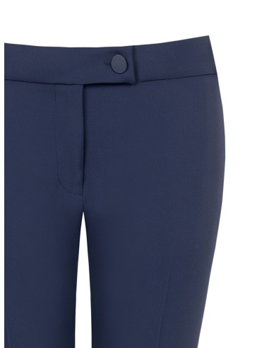 Pantalon cigarette en tissu cady avec bouton métallique ton sur ton Rinascimento