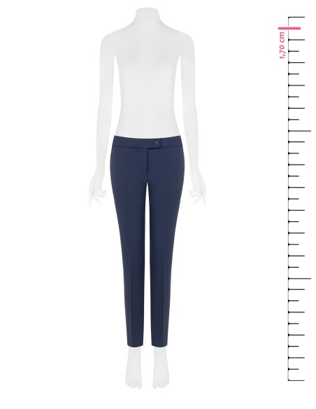Pantalon cigarette en tissu cady avec bouton métallique ton sur ton Rinascimento