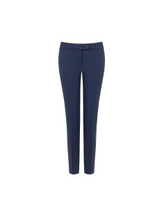 Pantalon cigarette en tissu cady avec bouton métallique ton sur ton Rinascimento