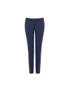 Pantalon cigarette en tissu cady avec bouton métallique ton sur ton Rinascimento