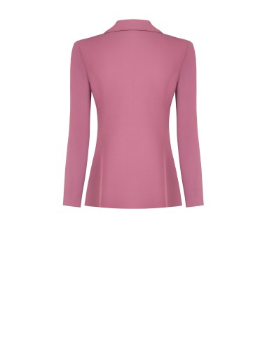 Veste blazer cintrée en tissu cady avec boutons métalliques ton sur ton Rinascimento