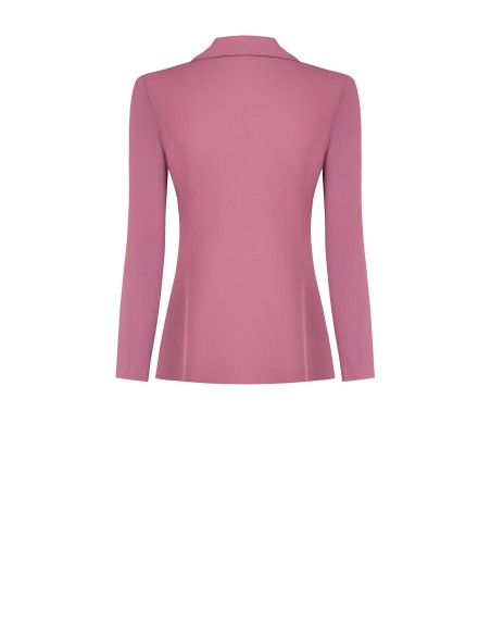Veste blazer cintrée en tissu cady avec boutons métalliques ton sur ton Rinascimento